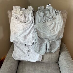 Gray and Light Gray Halo Sleepsack Swaddles: S & NB